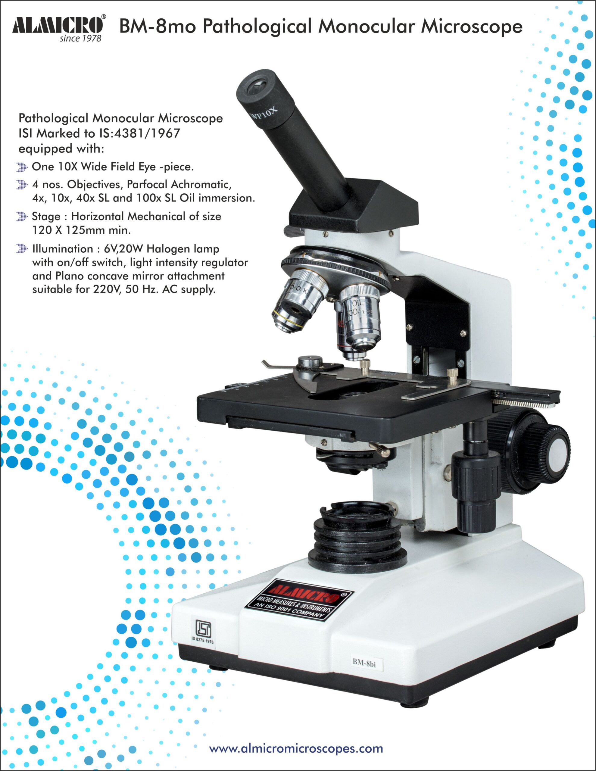 Inclined Pathological Microscope IS:4381:1967 (BM – 8mo) - Image 2