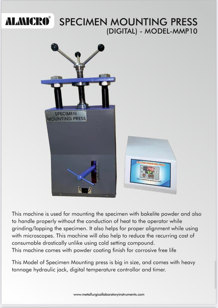 Metallography Specimen Mounting Press (Digital) MMP - 10 - Image 2