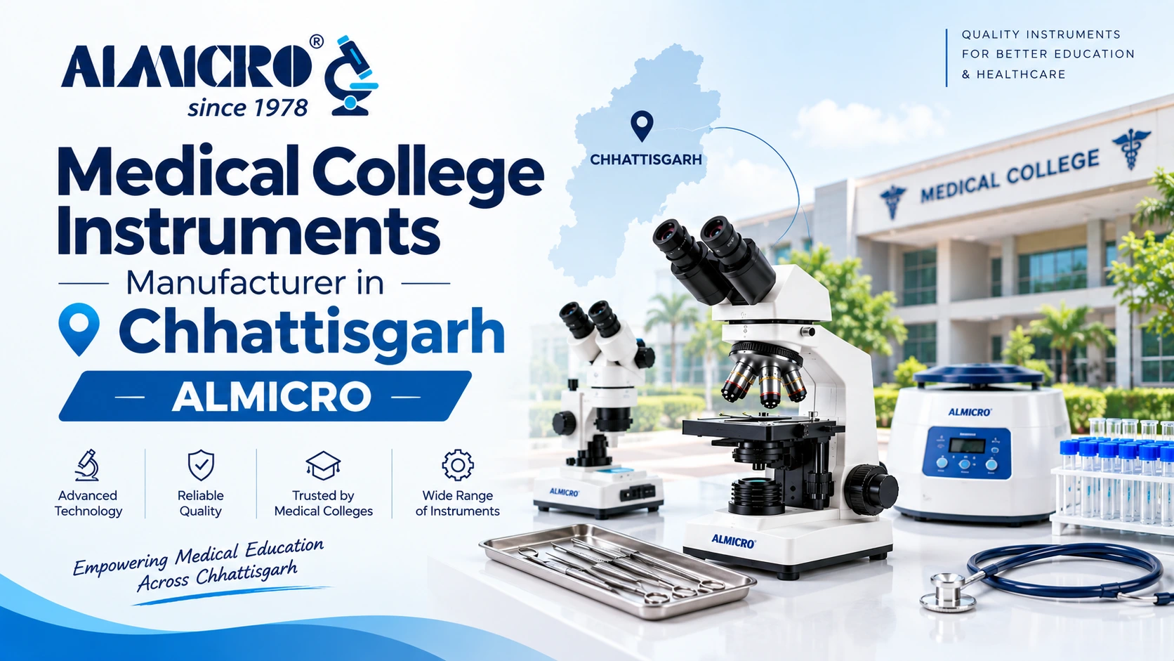 Medical College Instruments Manufacturer in Chhattisgarh | Almicro