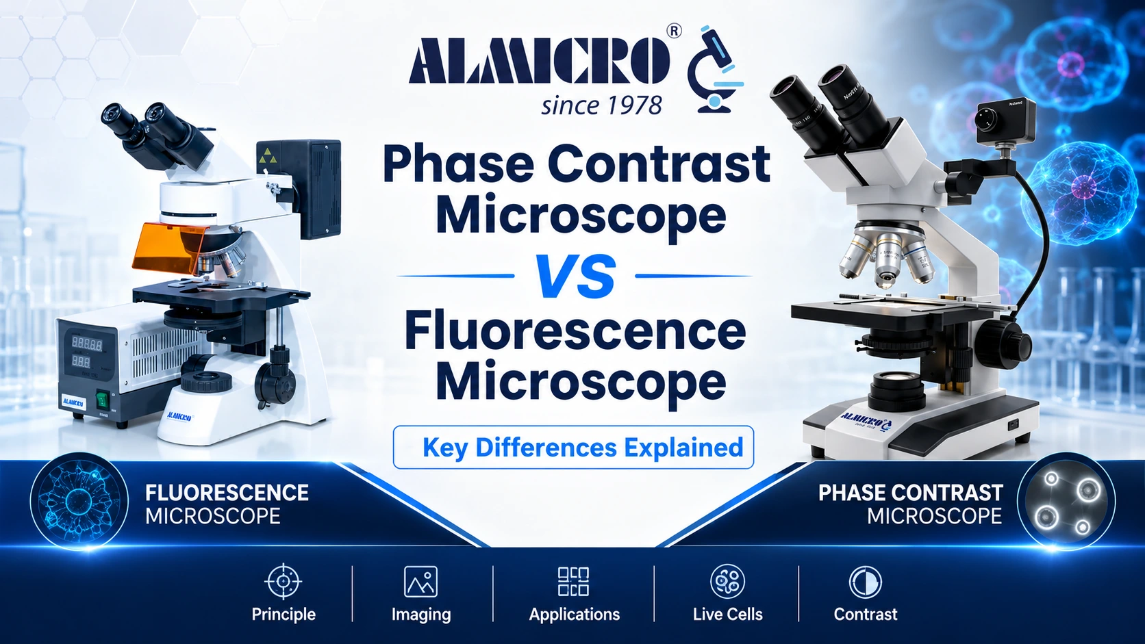 Phase Contrast Microscope vs Fluorescence Microscope: Key Differences Explained